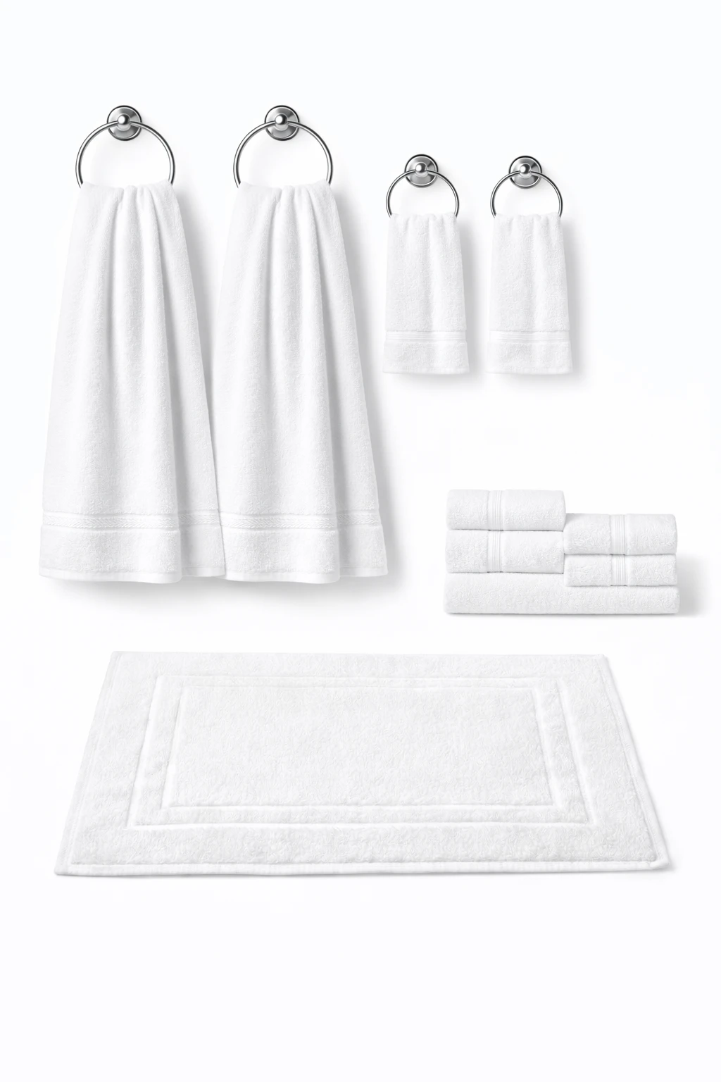 Premium Double Comfort – Hotel Pure Cotton Bathroom Linen Combo for Luxury Stays