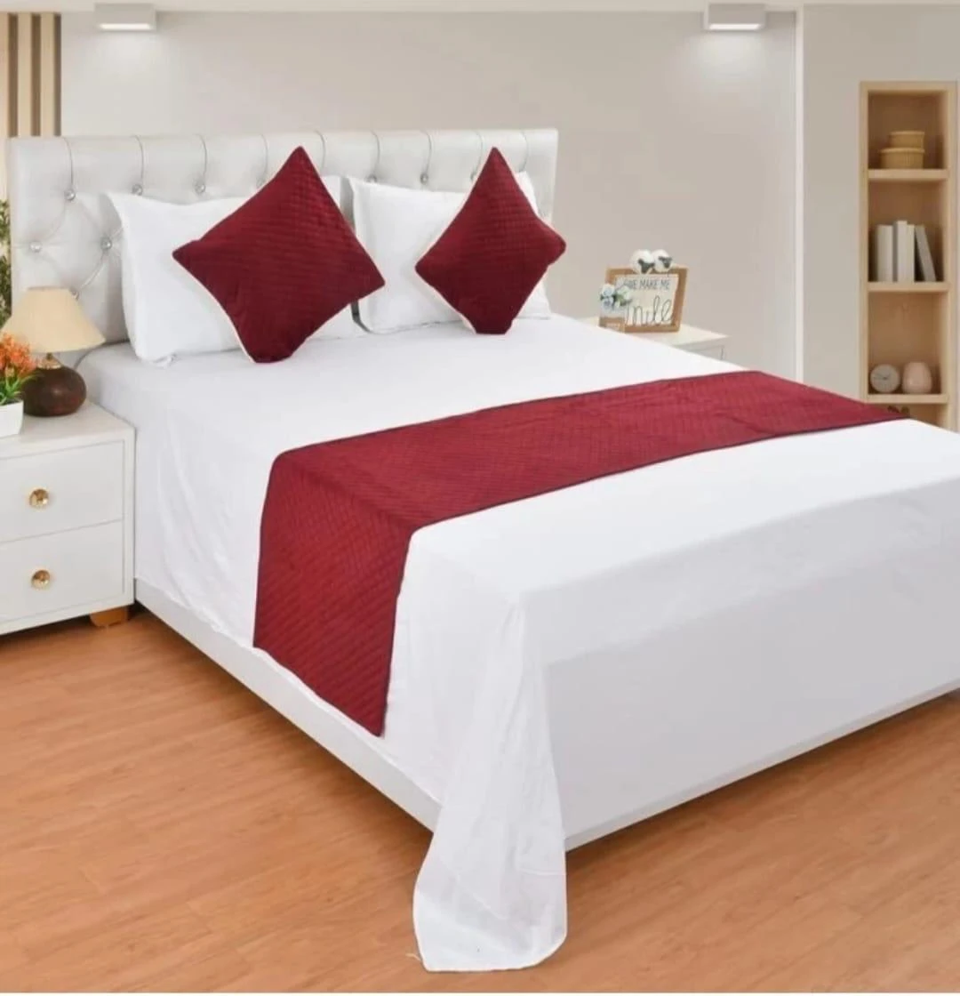 Single Runner Set 1+1 – Satin & Velvet Luxury Bed Runner | Blinskart