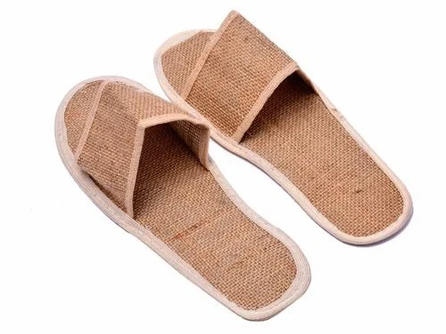 Jute Fabric Open Toe Hotel Slipper