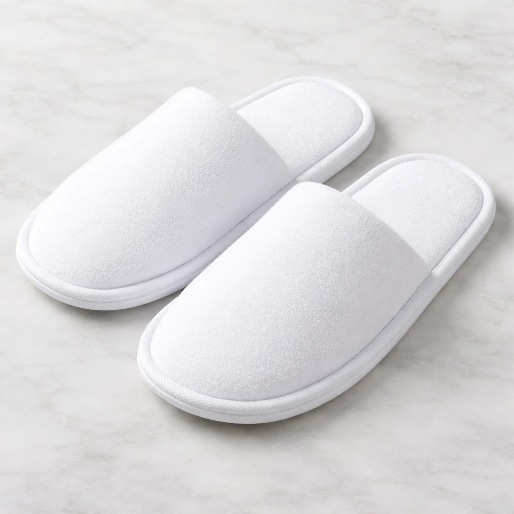 Hotel Guest Slippers Close Toe White
