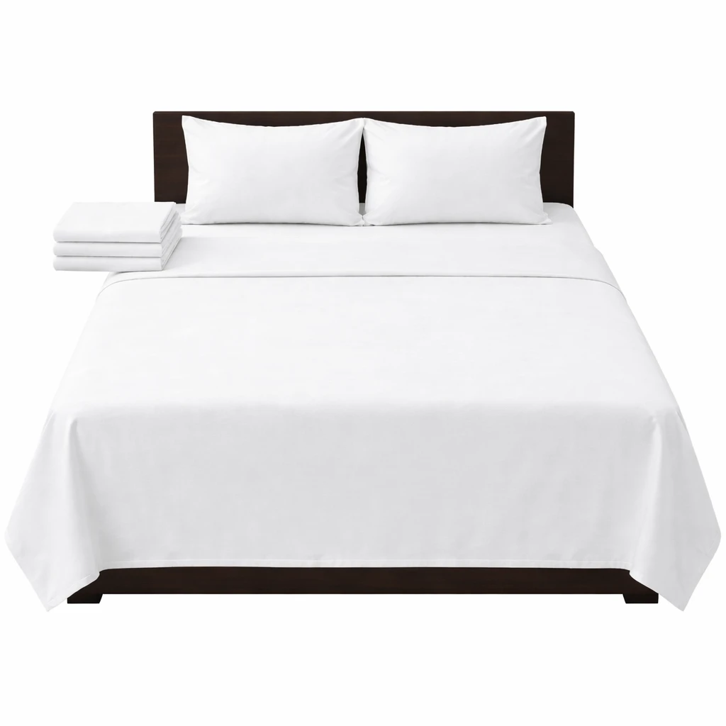 Hotel Room Bedding & Linen Double Bedsheet with 2 Pillow Covers – Glaze Cotton 300 TC (90x100 Inch)