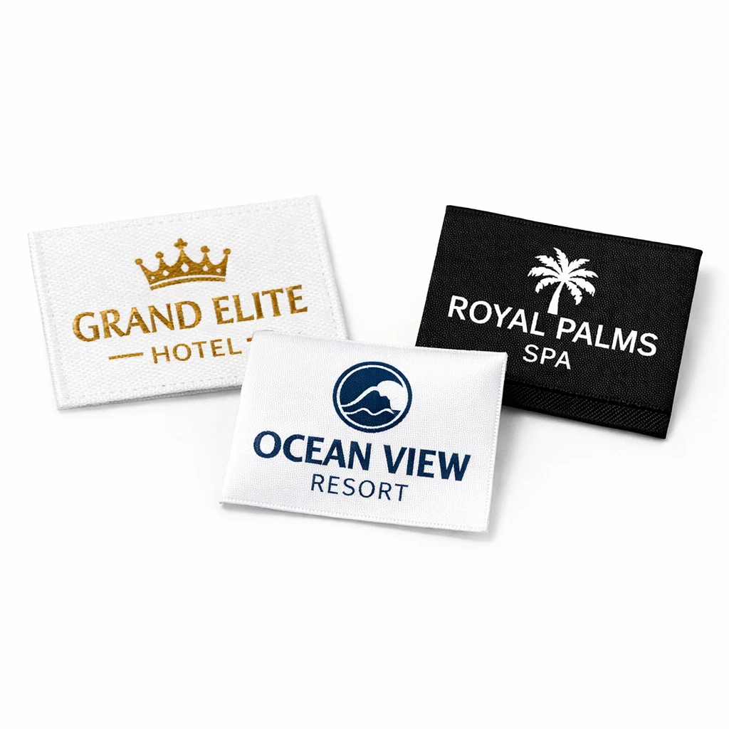 Custom Hotel Name & Logo Linen & Laundry Tags for Uniforms & Bedding