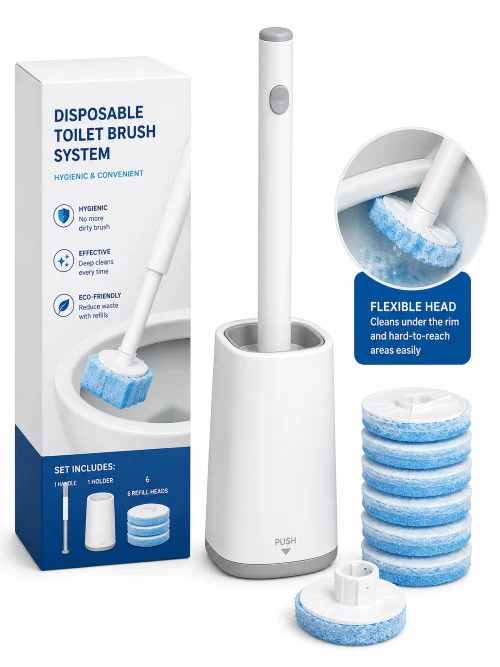 Disposable Toilet Brush System